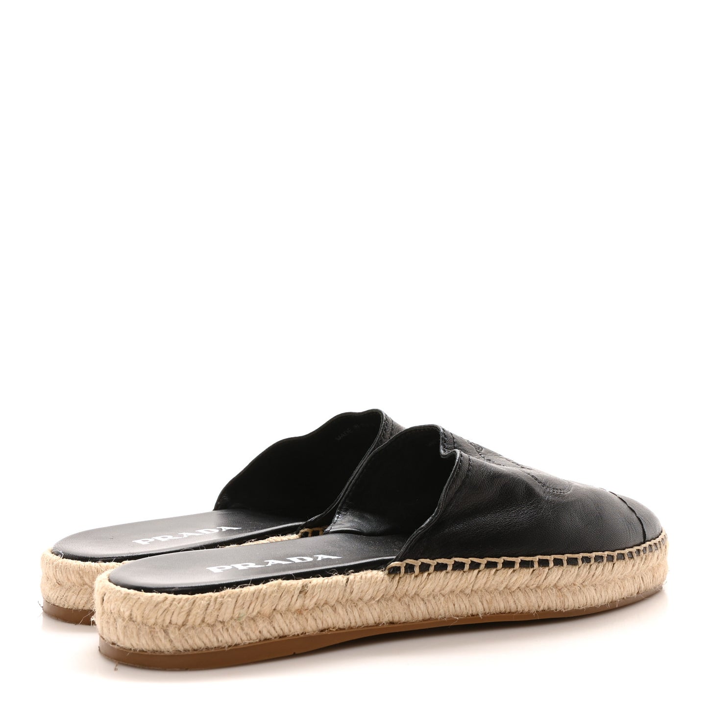 Nappa Logo Cap Toe 20mm Espadrilles Mules 40 Black