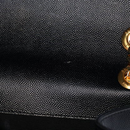 Saint Laurent Grain De Poudre Matelasse Chevron Large Monogram Satchel Black 12 of 13