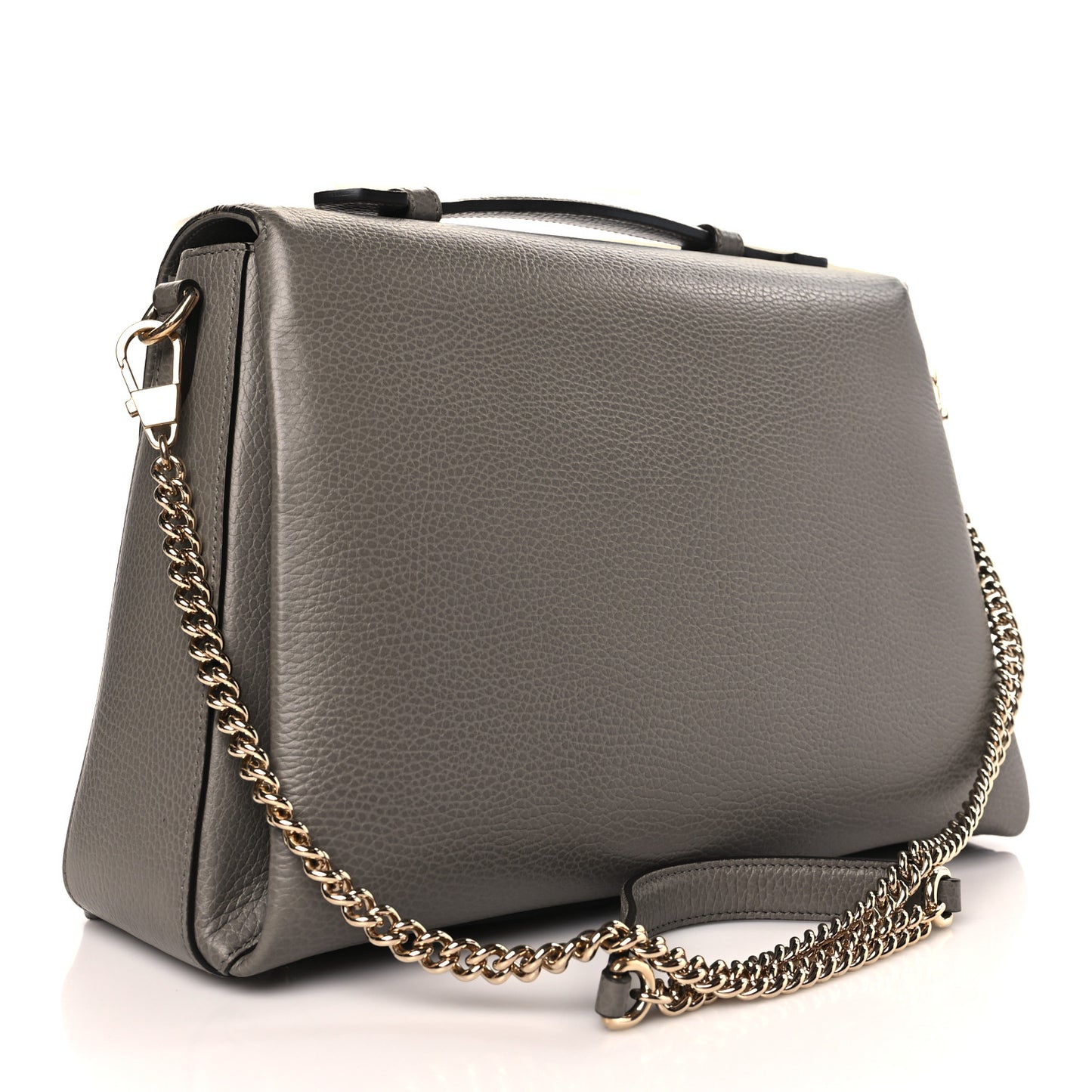 Dollar Calfskin Medium Interlocking G Top Handle Shoulder Bag Loess