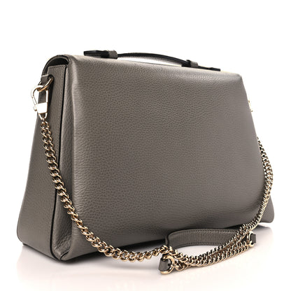 Gucci Dollar Calfskin Medium Interlocking G Top Handle Shoulder Bag Loess 3 of 10