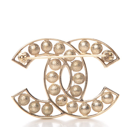 Chanel Pearl Crystal CC Brooch Gold 3 of 4