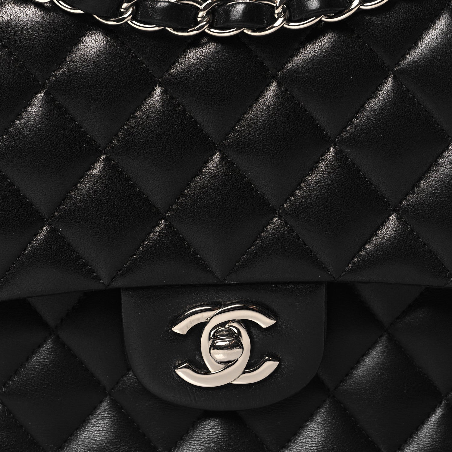 Chanel Lambskin Quilted Medium Double Flap Black 8 of 10