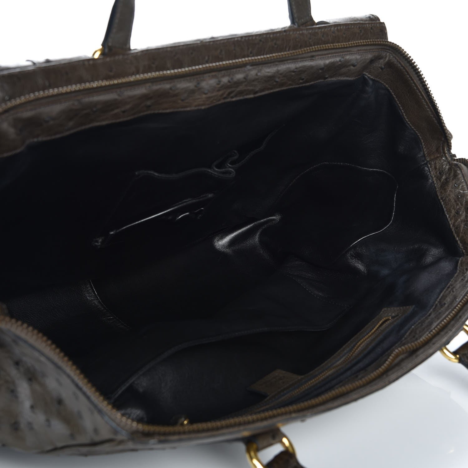 Gucci Ostrich Medium 1973 Top Handle Satchel Brown 5 of 8