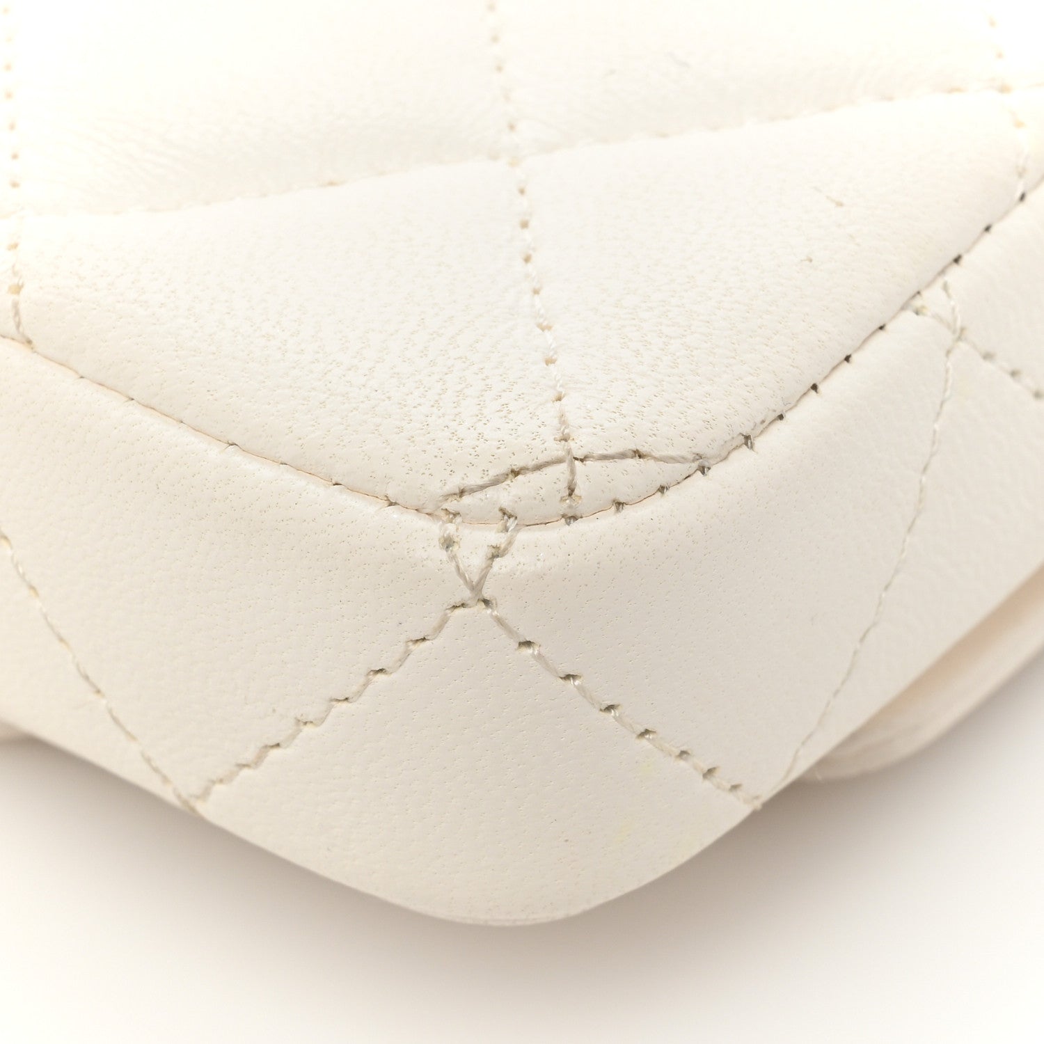 Chanel Lambskin Enamel Quilted Mini Chain Belt Bag White 16 of 19