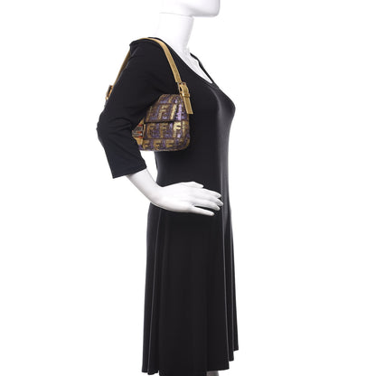 Fendi Metallic Lurex Zucca Baguette Gold Multicolor 2 of 11