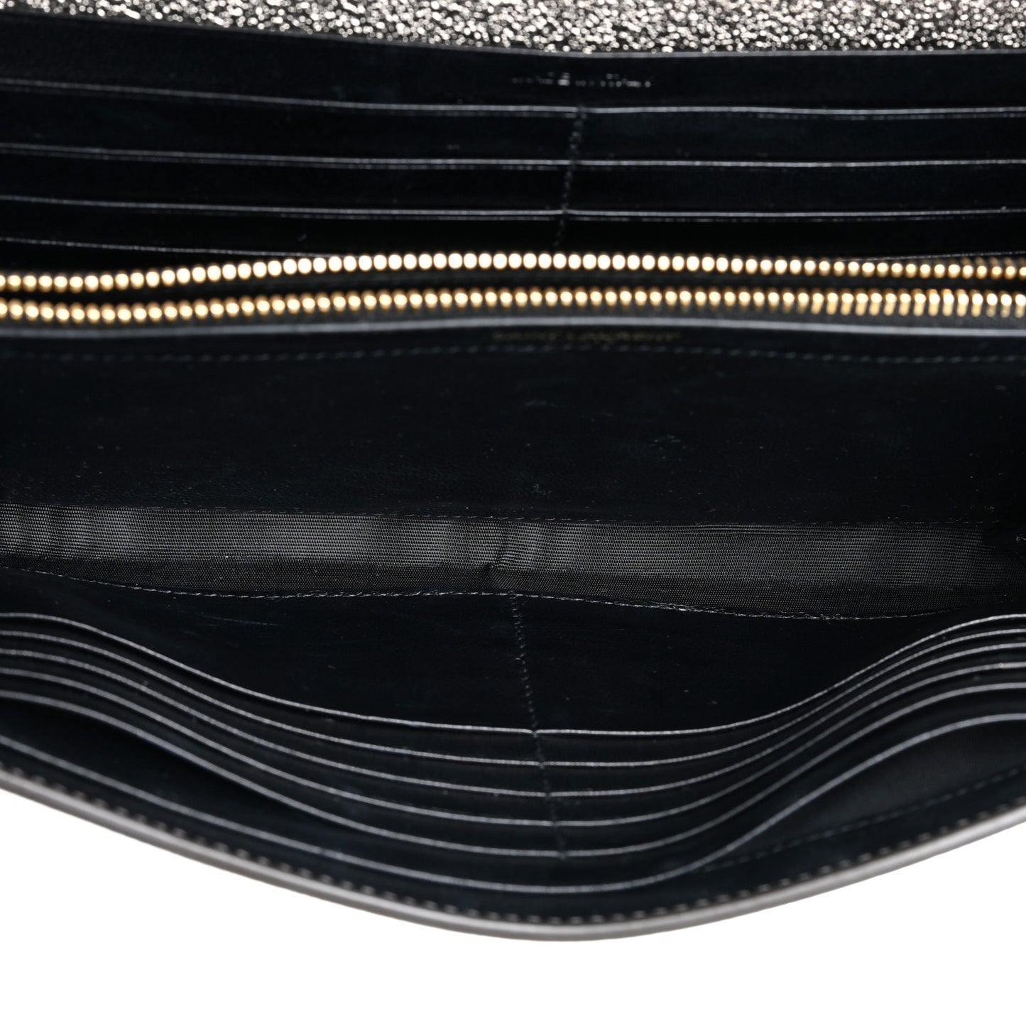 Grained Metallic Calfskin Monogram Chain Wallet Bronze