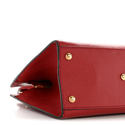 Gucci Dollar Calfskin Medium Soho Top Handle Satchel Hibiscus Red 9 of 16