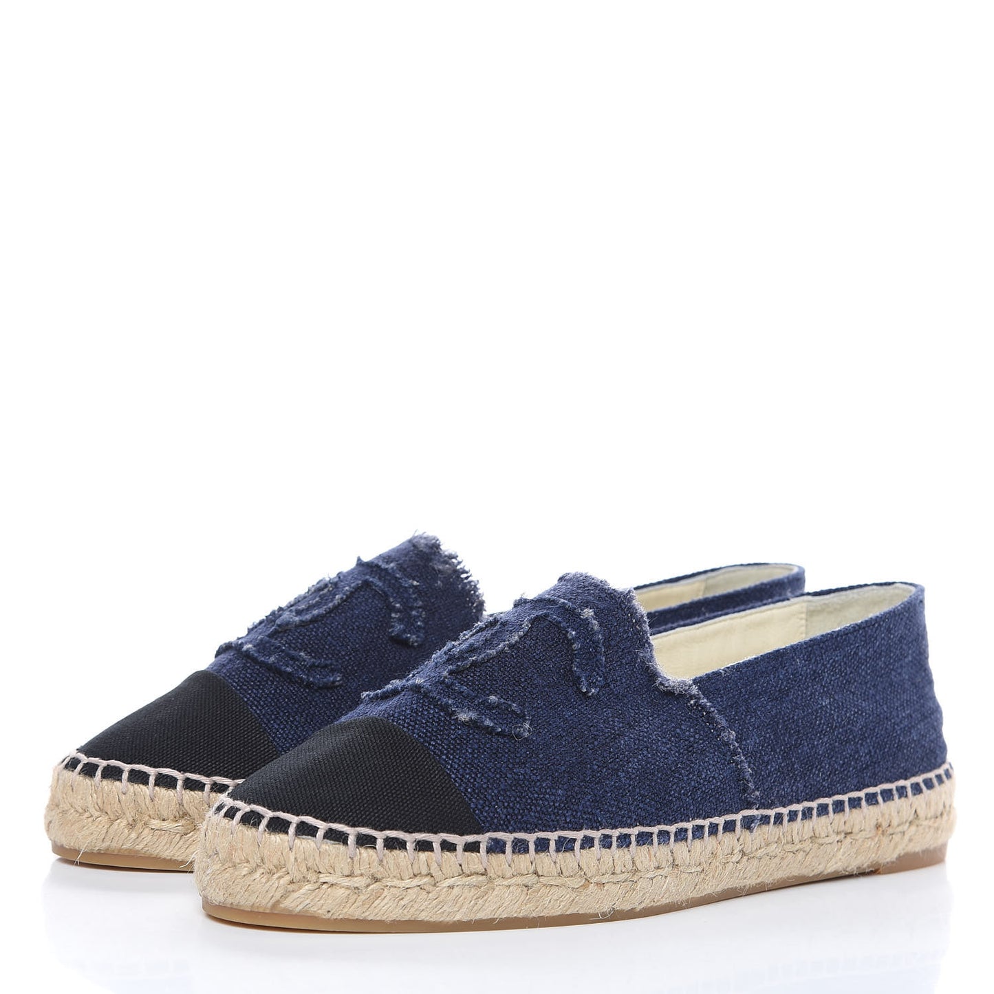 Denim Toile CC Espadrilles 40 Navy Black