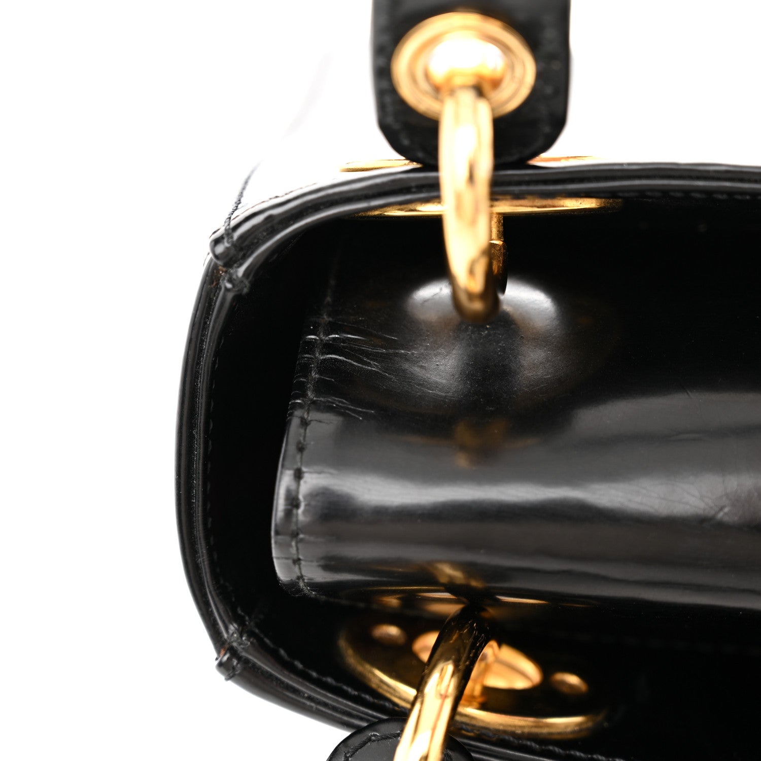 Christian Dior Glazed Calfskin Mini Lady Dior Black 12 of 14