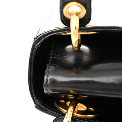 Christian Dior Glazed Calfskin Mini Lady Dior Black 12 of 14