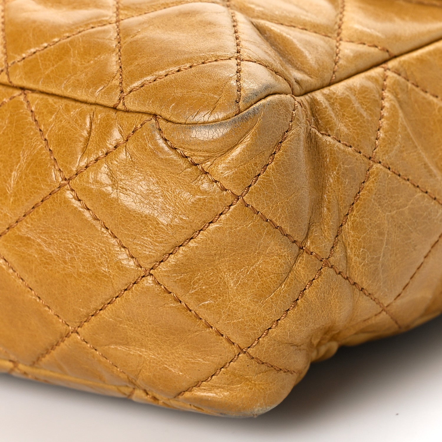 Chanel Glazed Calfskin Castle Rock Medium Flap Yellow 10 of 20