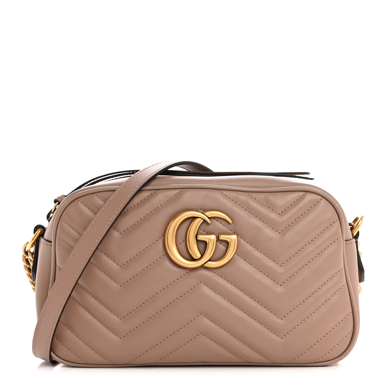 Gucci Calfskin Matelasse Small GG Marmont Chain Shoulder Bag Porcelain Rose 1 of 15