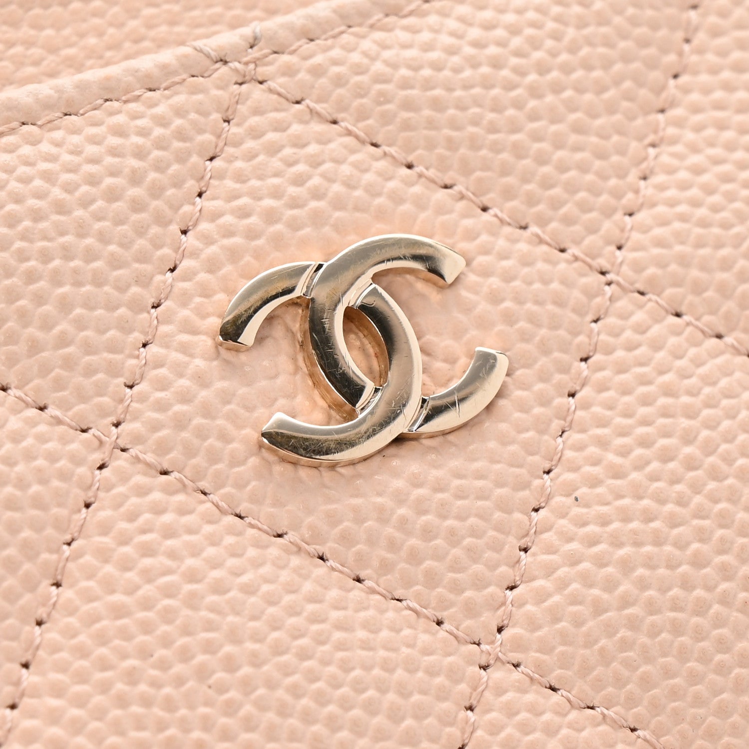 Chanel Caviar Quilted Card Holder Light Beige 9 of 10