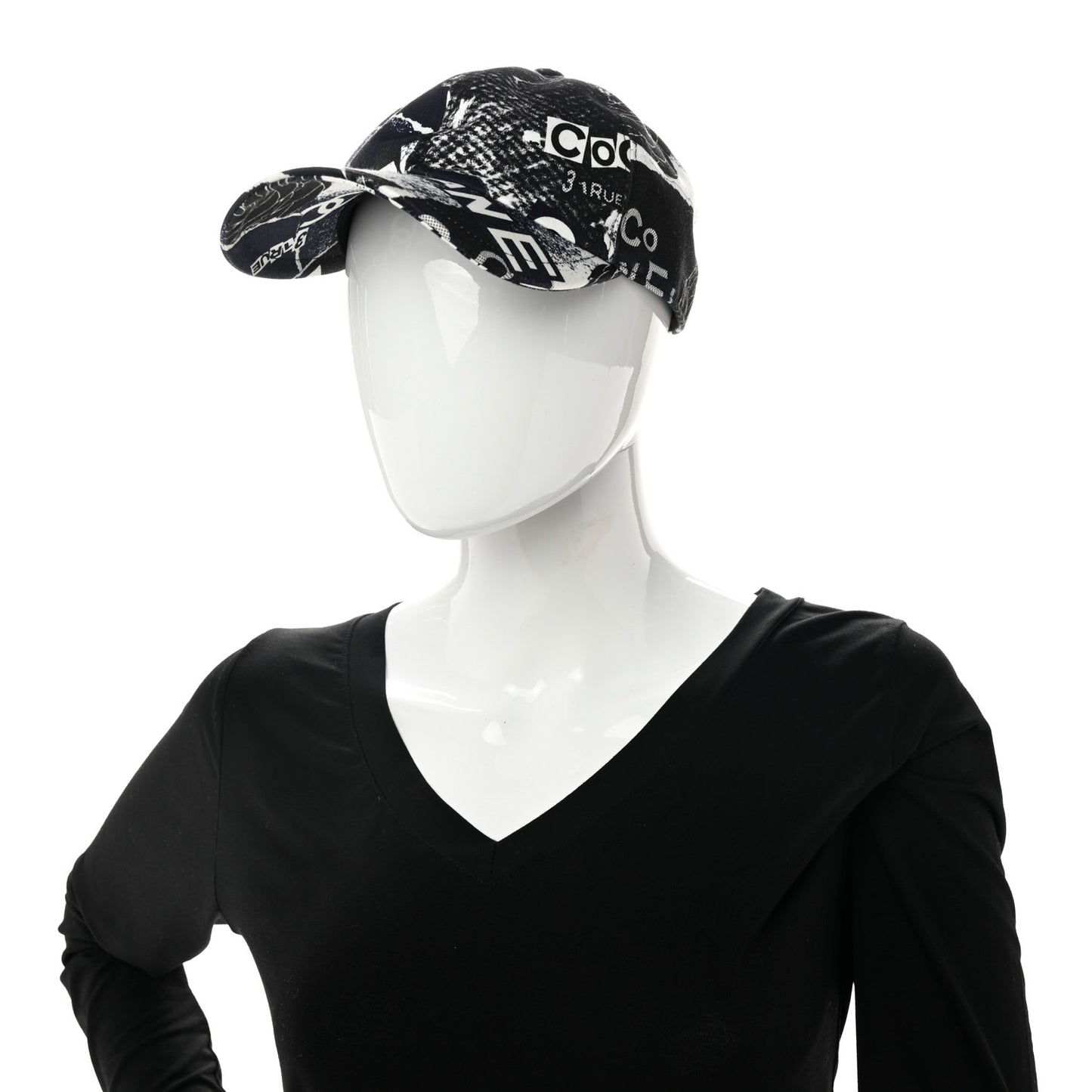 Cotton Coco Print Cap Hat Navy Black White