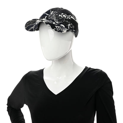 Chanel Cotton Coco Print Cap Hat Navy Black White 2 of 9