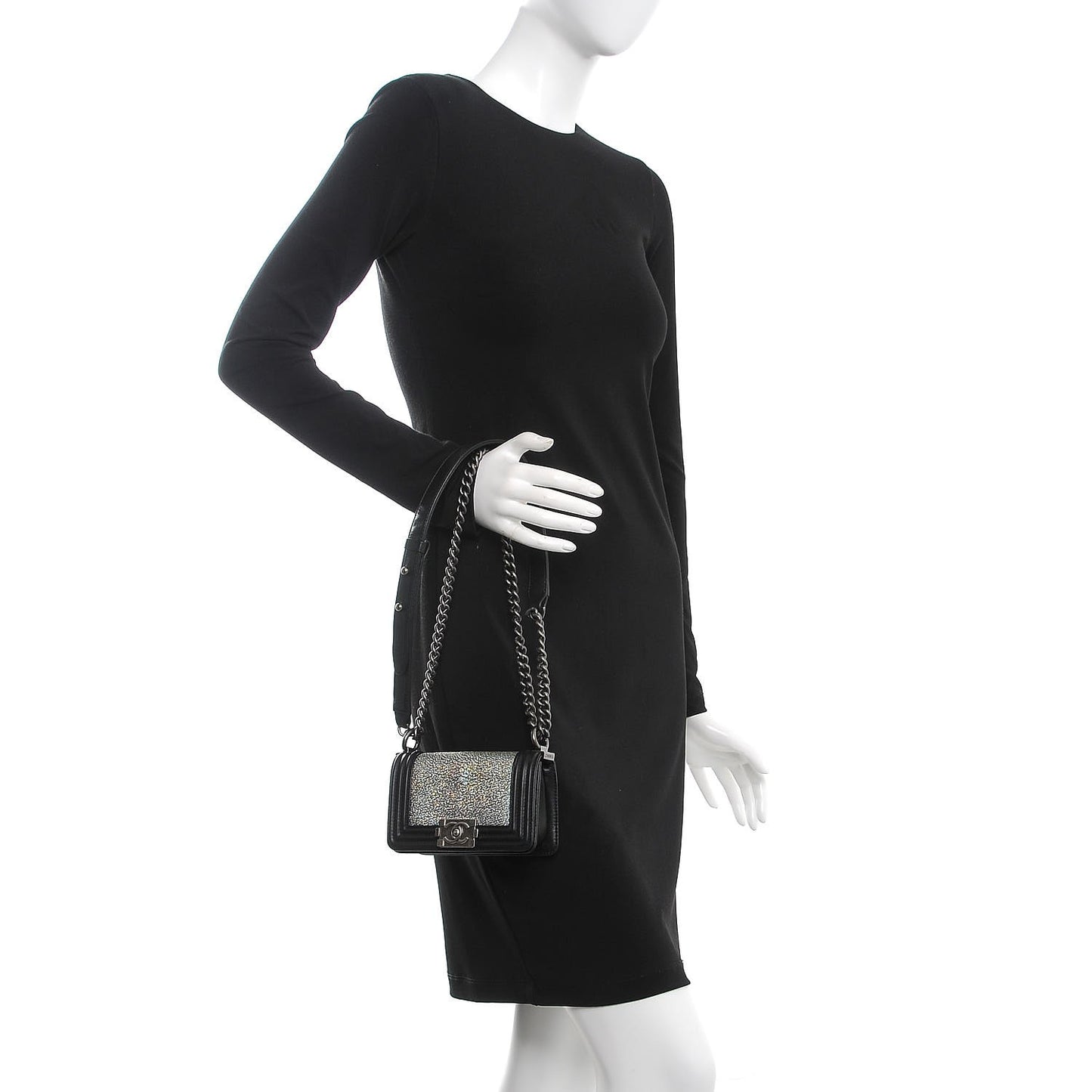 Galuchat Stingray Mini Boy Flap Black Silver