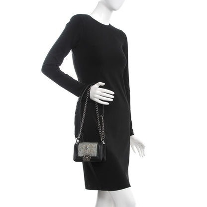 Chanel Galuchat Stingray Mini Boy Flap Black Silver 3 of 11