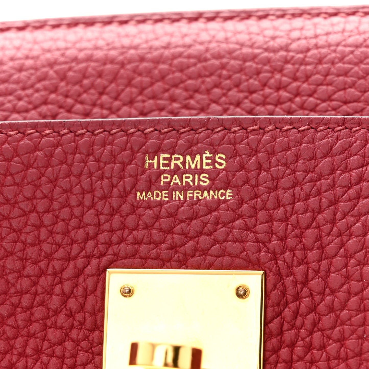 Taurillon Clemence Birkin 30 Rouge Grenat