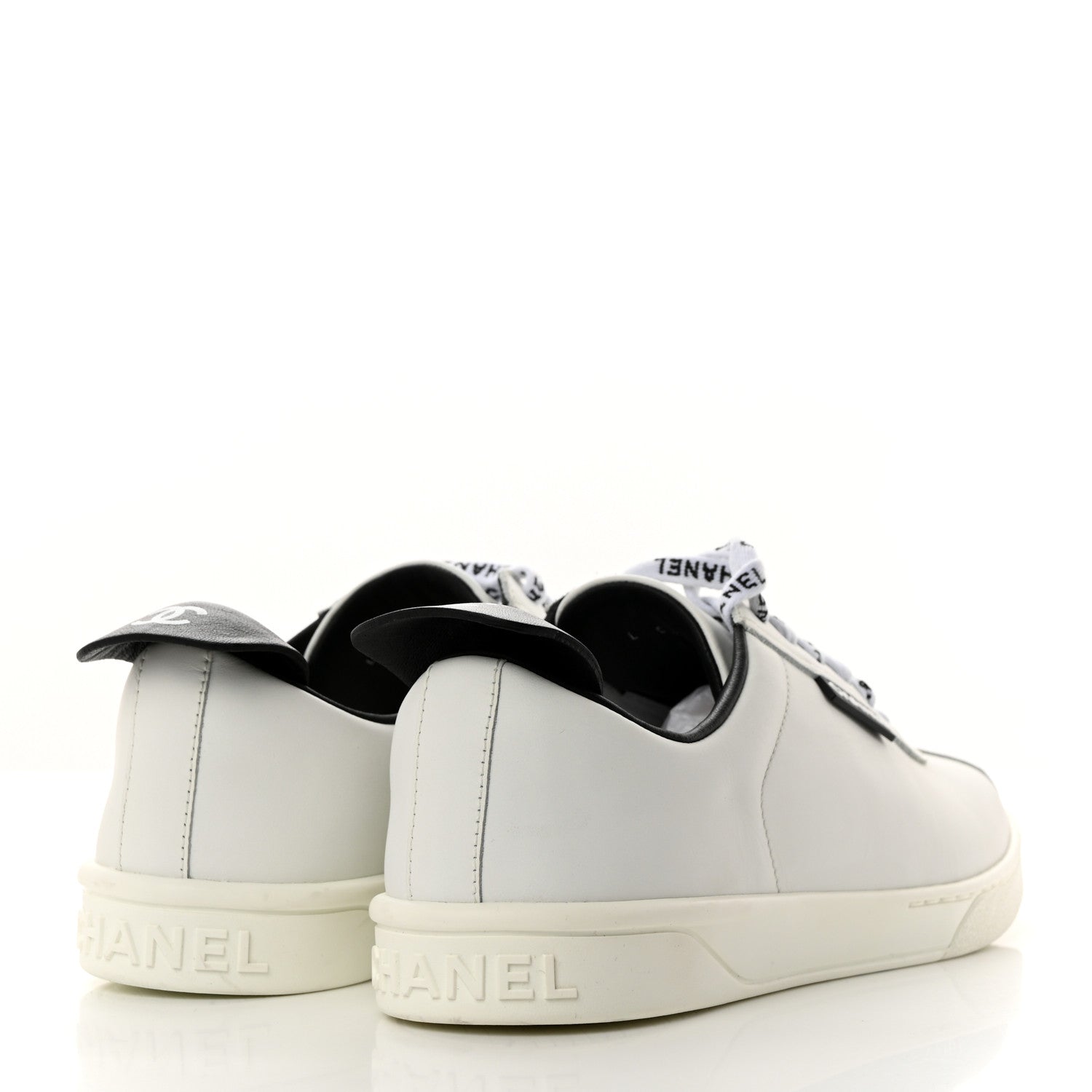 Chanel Calfskin CC Womens Sneakers 39.5 White 4 of 8