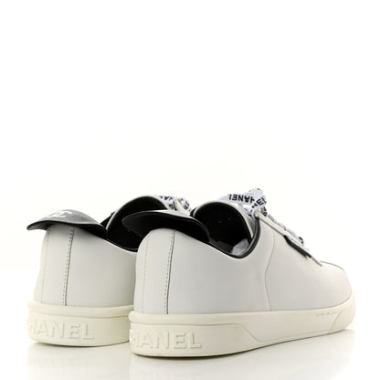 Chanel Calfskin CC Womens Sneakers 39.5 White 4 of 8