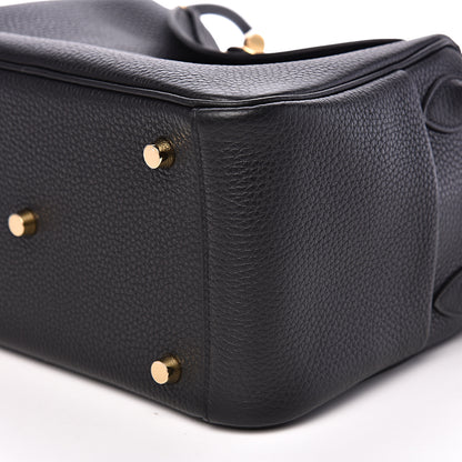Hermes Taurillon Clemence Lindy 26 Black 7 of 8