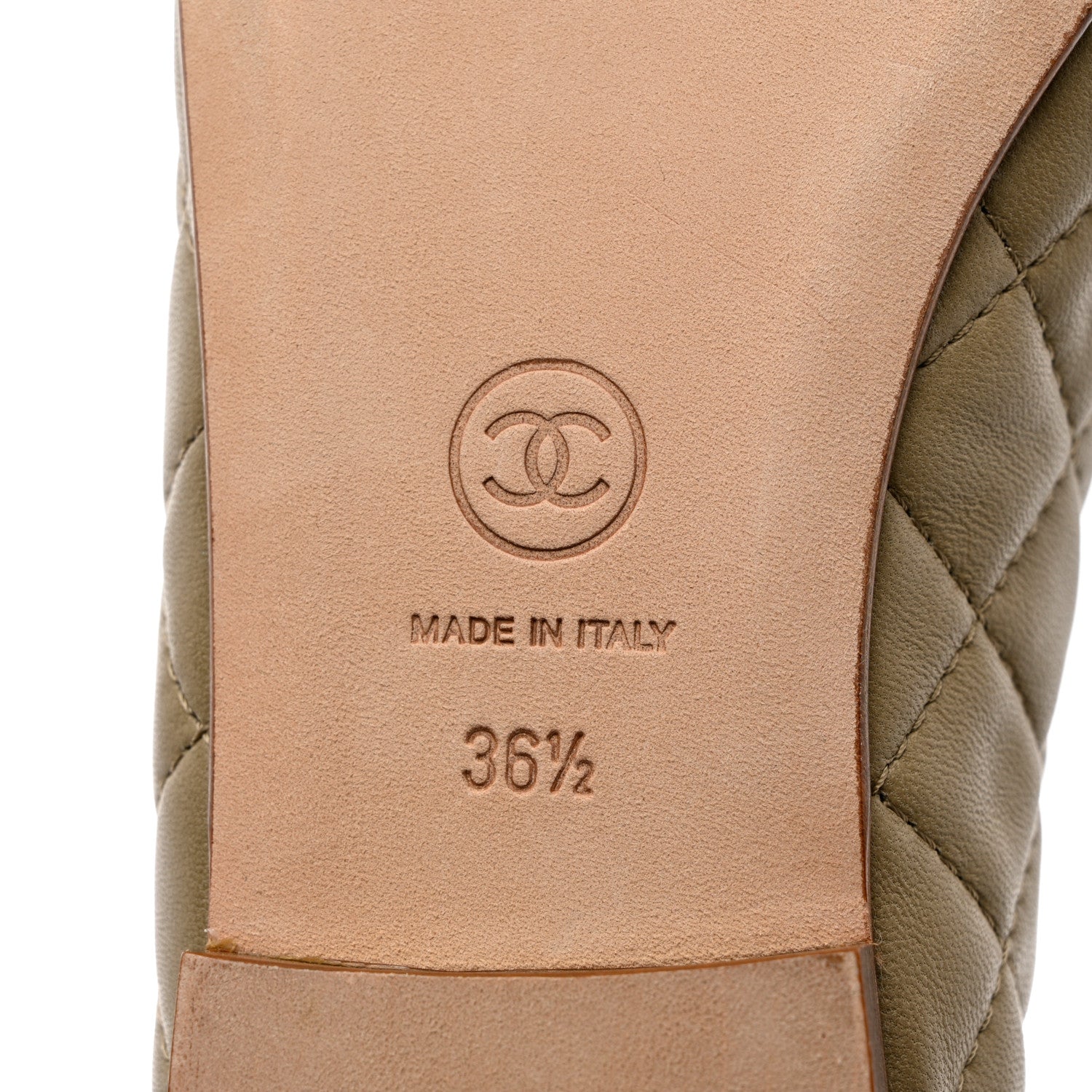 Chanel Lambskin Quilted CC Cap Toe Ballerina Flats 36.5 Beige 8 of 10