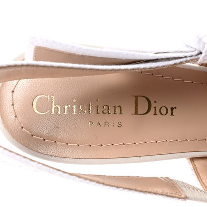 Christian Dior Technical Canvas Ribbon J Adior Slingback 100mm Pumps 36 White 8 of 10