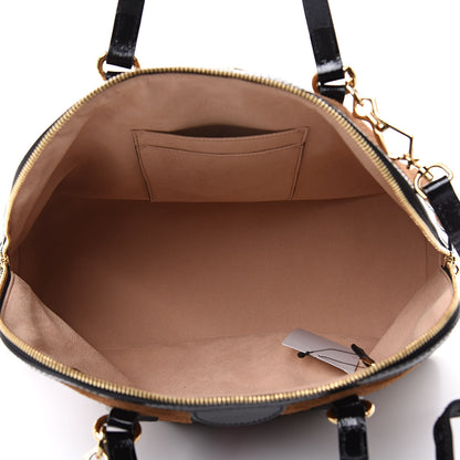 Gucci Suede Patent Web Medium Ophidia Top Handle Dome Bag Nocciola Black 5 of 11