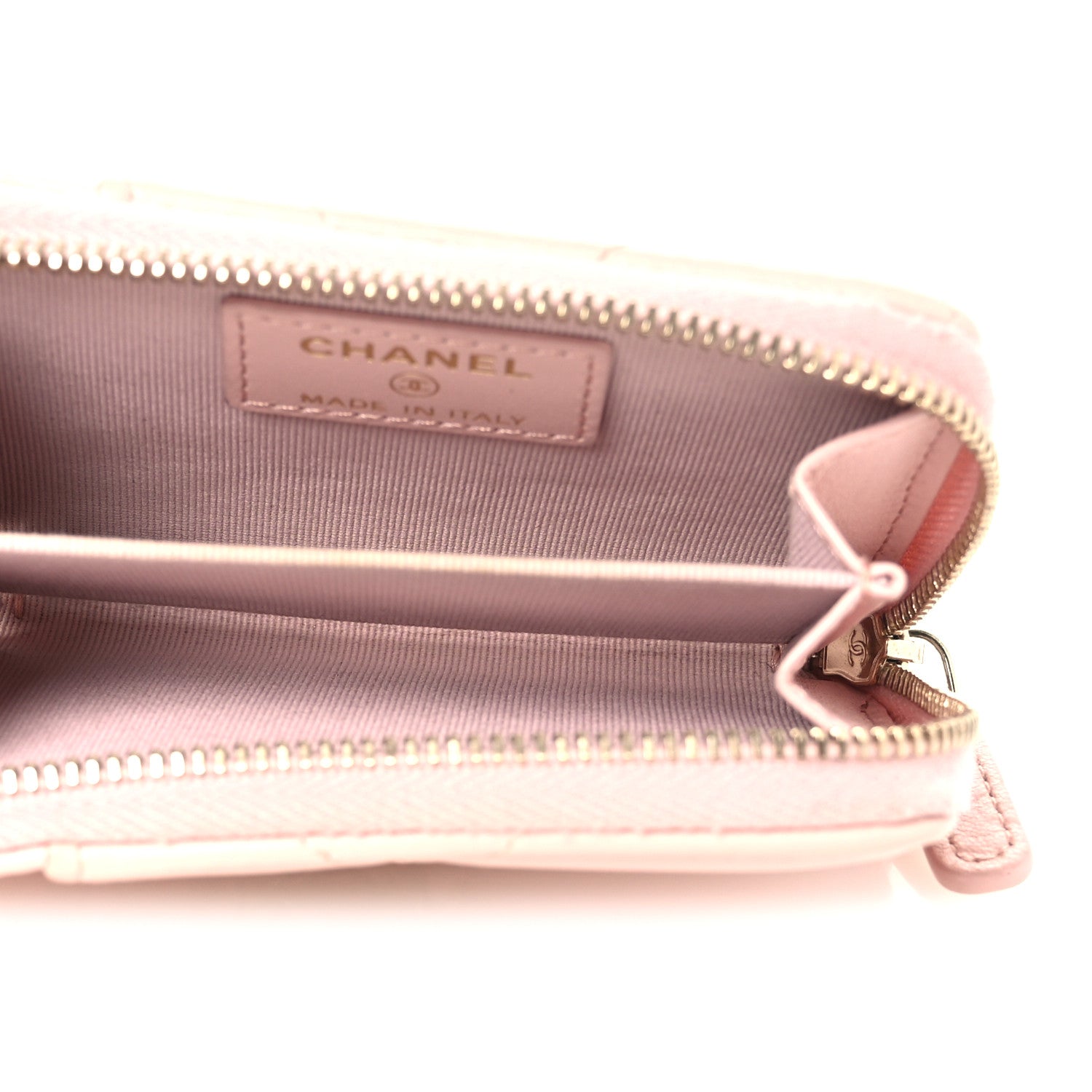 Chanel Lambskin Quilted Chanel 19 Vertical Zip Card Holder Wallet