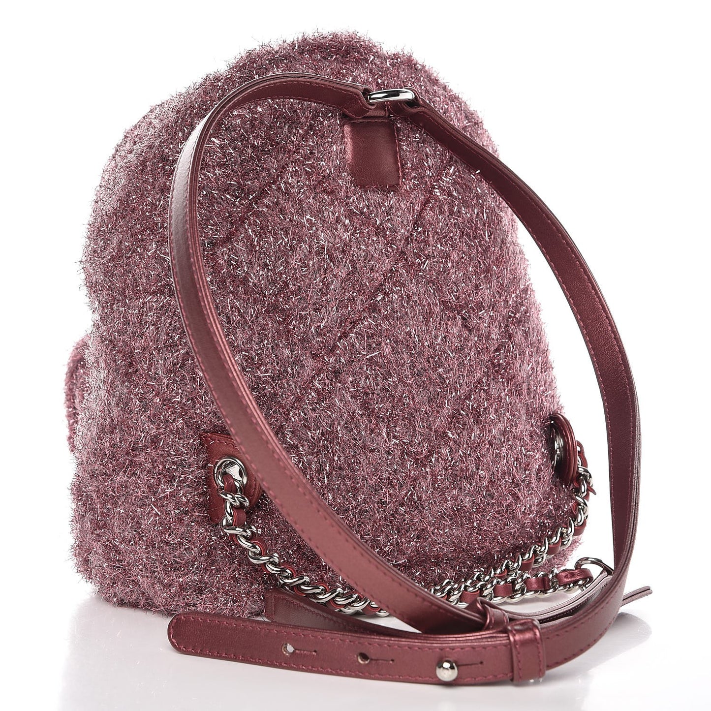 Lurex Knit Mini Pluto Glitter Backpack Pink