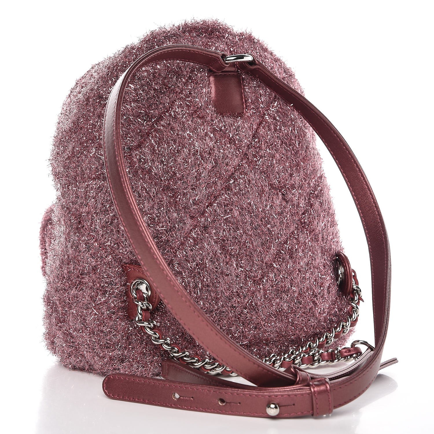 Chanel Lurex Knit Mini Pluto Glitter Backpack Pink 3 of 8