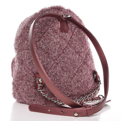 Chanel Lurex Knit Mini Pluto Glitter Backpack Pink 3 of 8