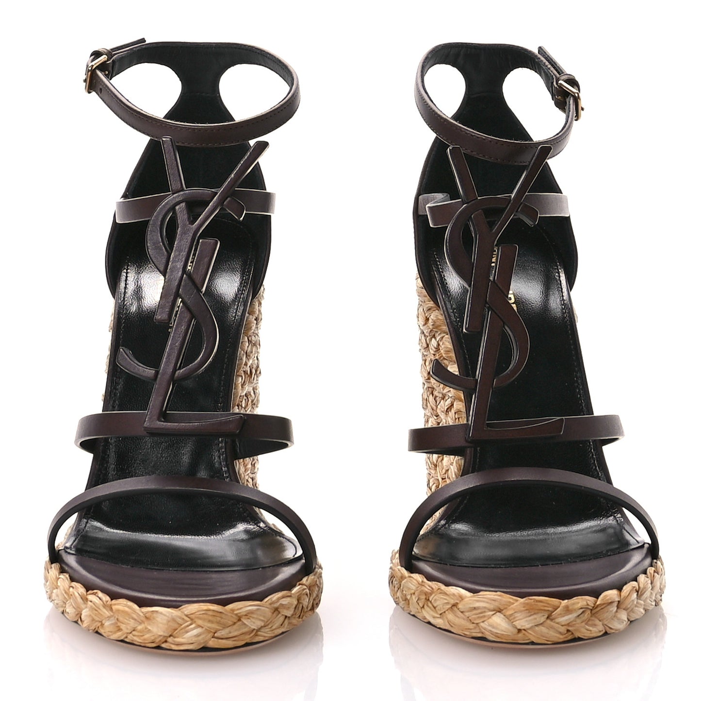 Calfskin Cassandra 105 Espadrille Wedges 39 Chocolate