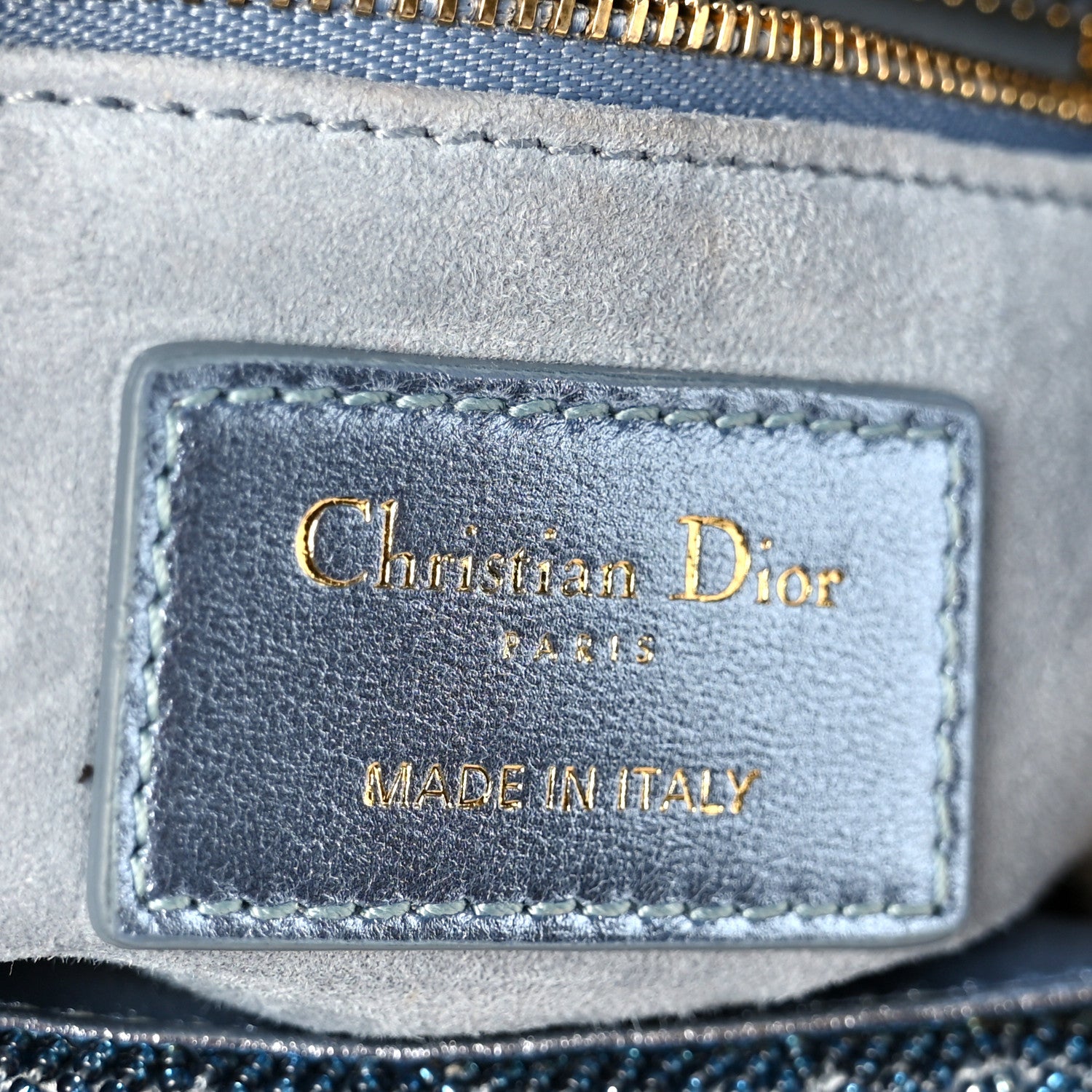 Christian Dior Metallic Calfskin Satin Celestial Bead Embroidery