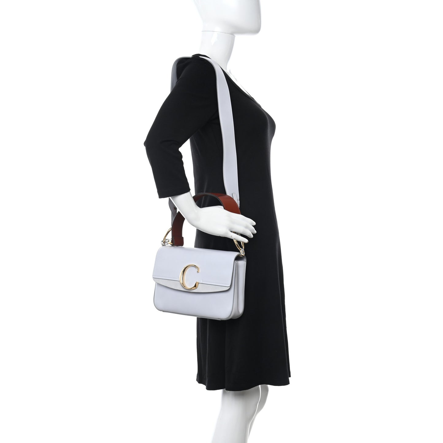 Calfskin Small C Double Carry Light Cloud