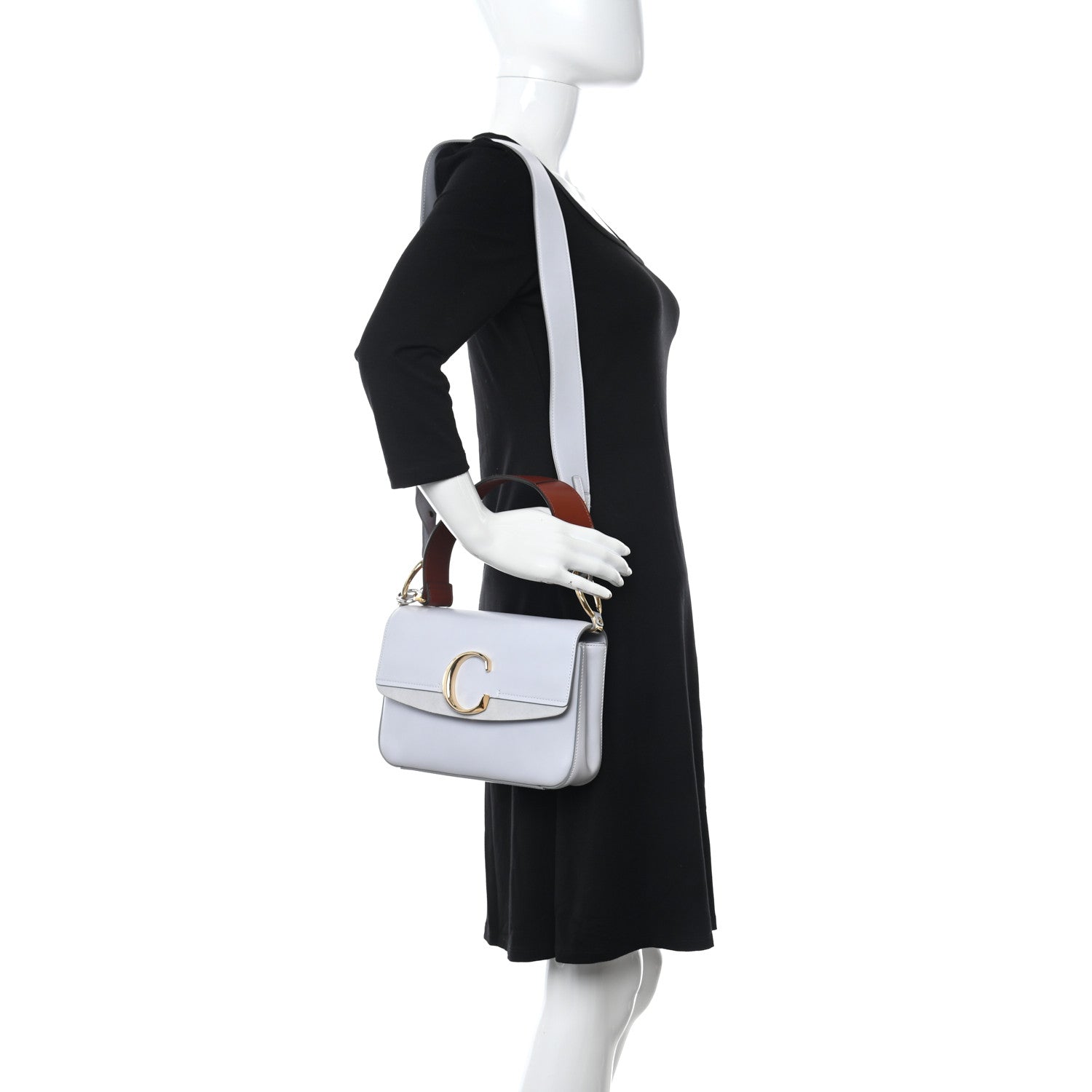 Chloe Calfskin Small C Double Carry Light Cloud 3 of 8