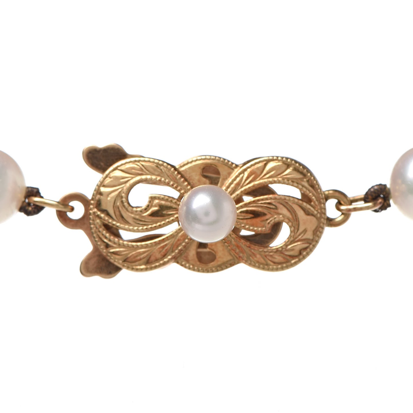 18K Yellow Gold Akoya Pearl 5.5-6mm Strand Necklace 16.5"