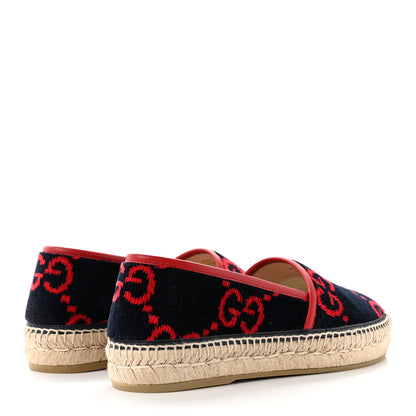 Gucci Terry Cloth GG Monogram Espadrilles 37 Blue Red 4 of 8