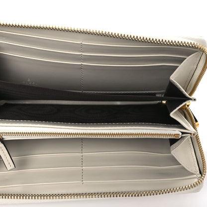 Gucci Boarded Plutone Calfskin Horsebit 1955 Zip Around Wallet Mystic White 5 of 7