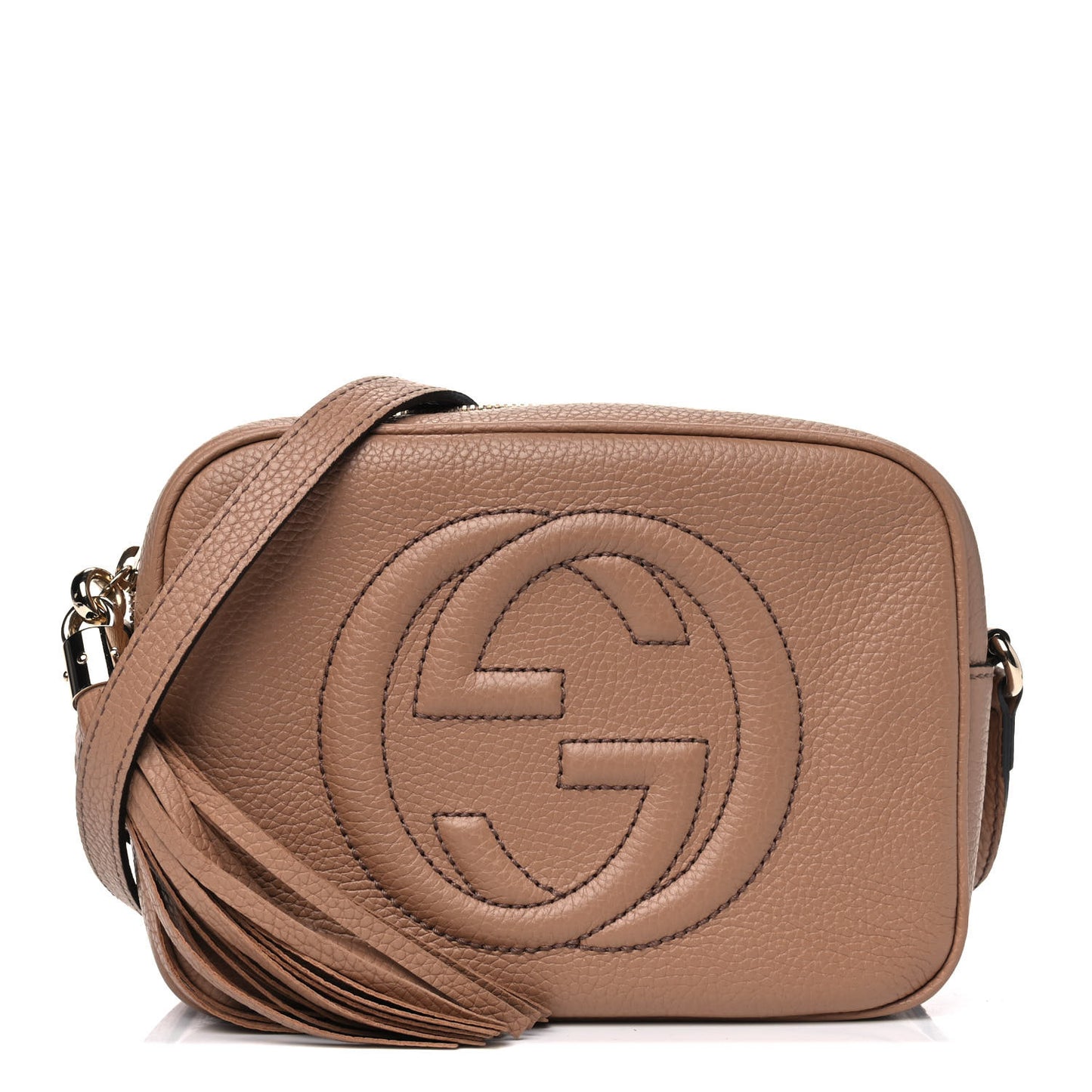 Pebbled Calfskin Small Soho Disco Bag Camelia