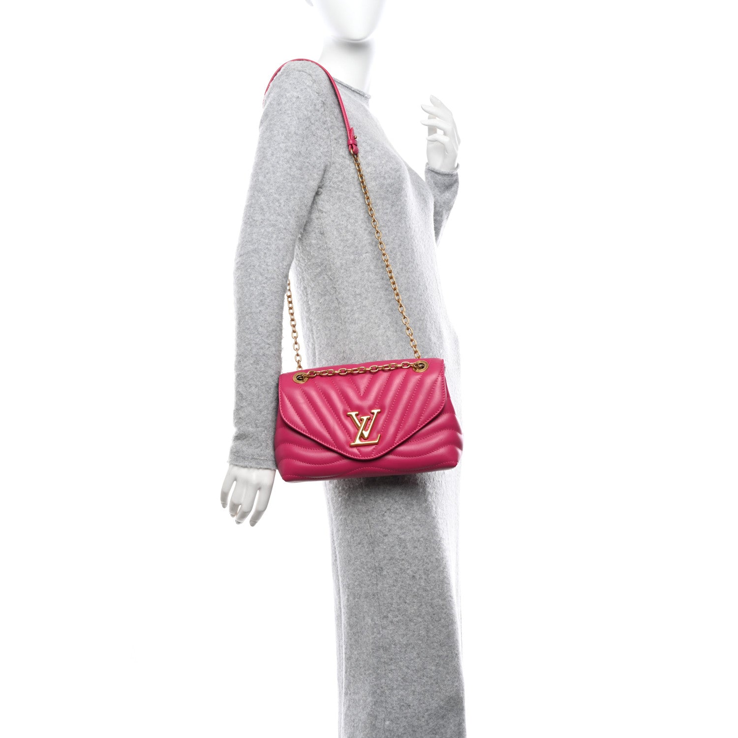 Louis Vuitton Calfskin LV New Wave Chain Bag Rose Freesia 2 of 11