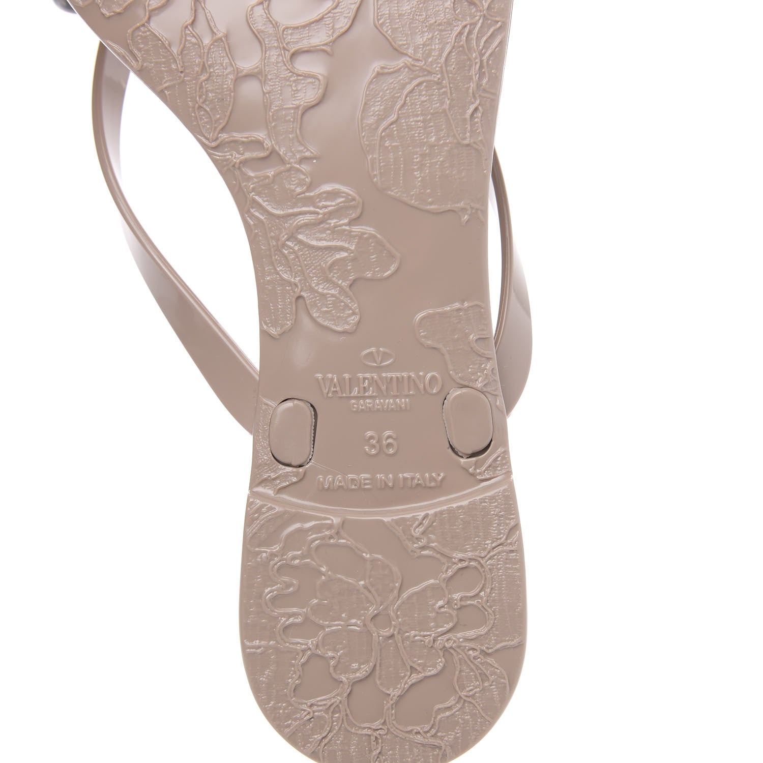 Valentino Garavani PVC Jelly Lace Print Bow Thong Sandals 36 Black Poudre 6 of 8