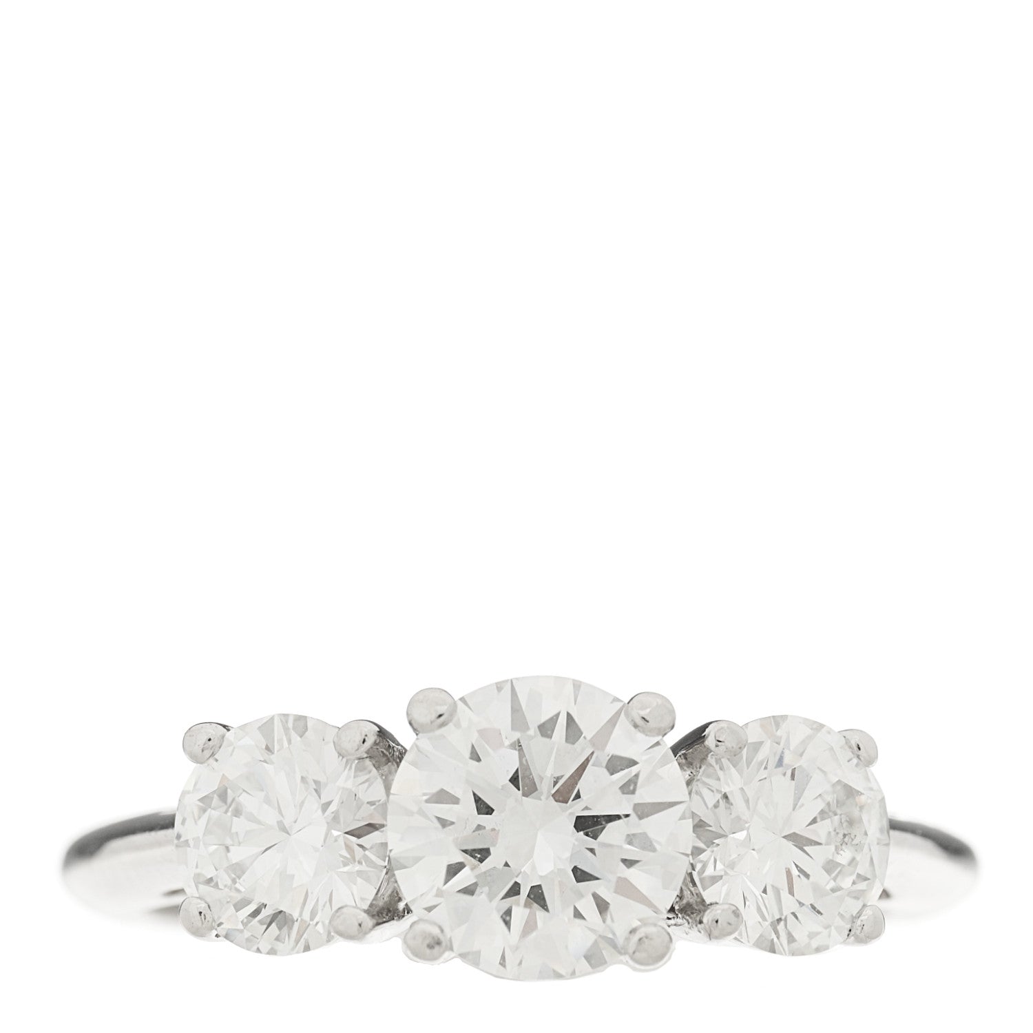 Tiffany Platinum Diamond 2.04ctw Three Stone Engagement Ring 52 6 1 of 4