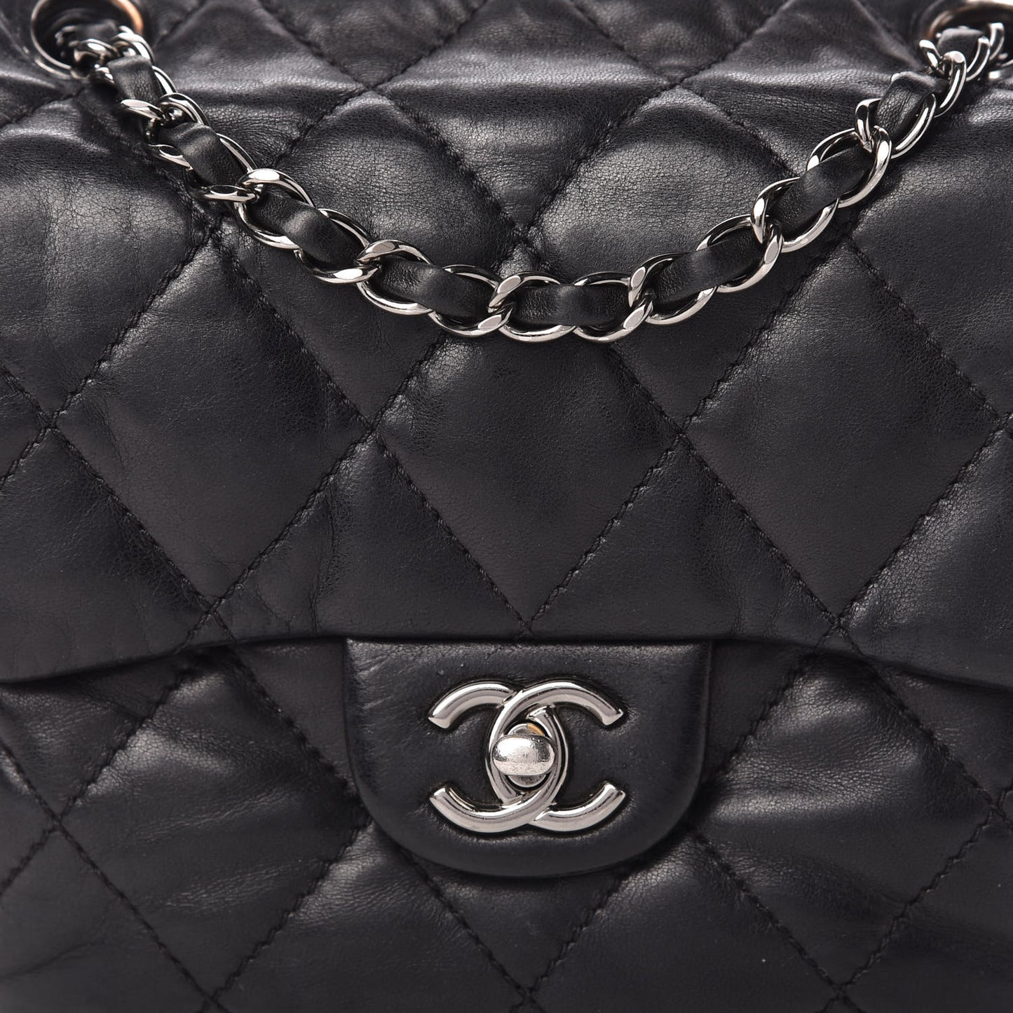Lambskin Quilted Mini Chanel 3 Flap Black