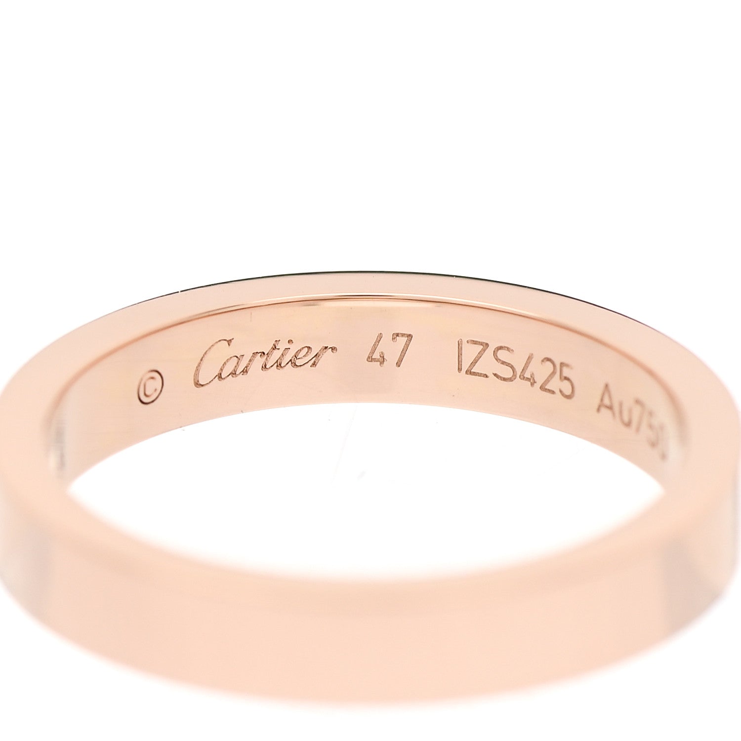 Cartier 18K Pink Gold Diamond 3mm C De Cartier Wedding Band Ring 47 4 4 of 6