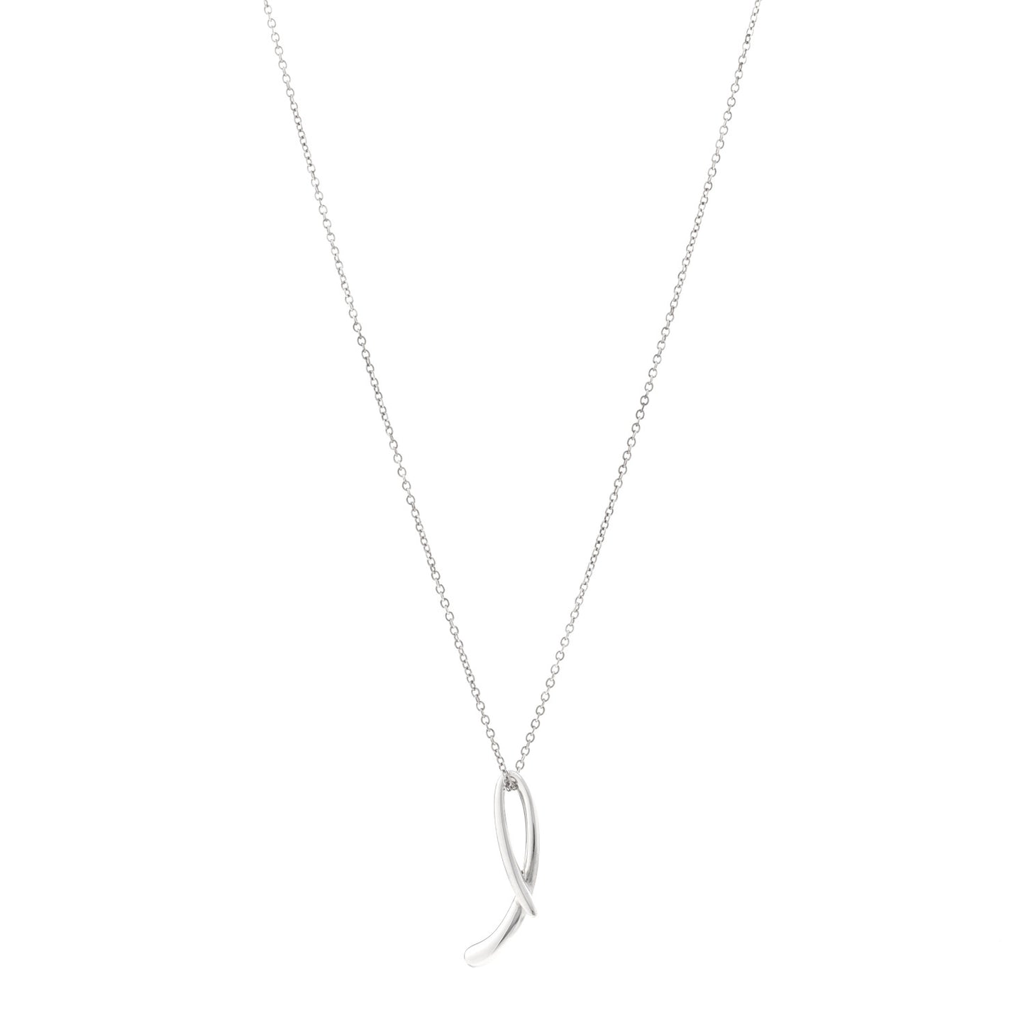 Sterling Silver Elsa Peretti Letter L Pendant Necklace