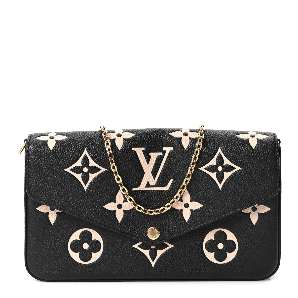 Louis Vuitton Empreinte Monogram Giant Felicie Pochette Black Beige 1 of 12