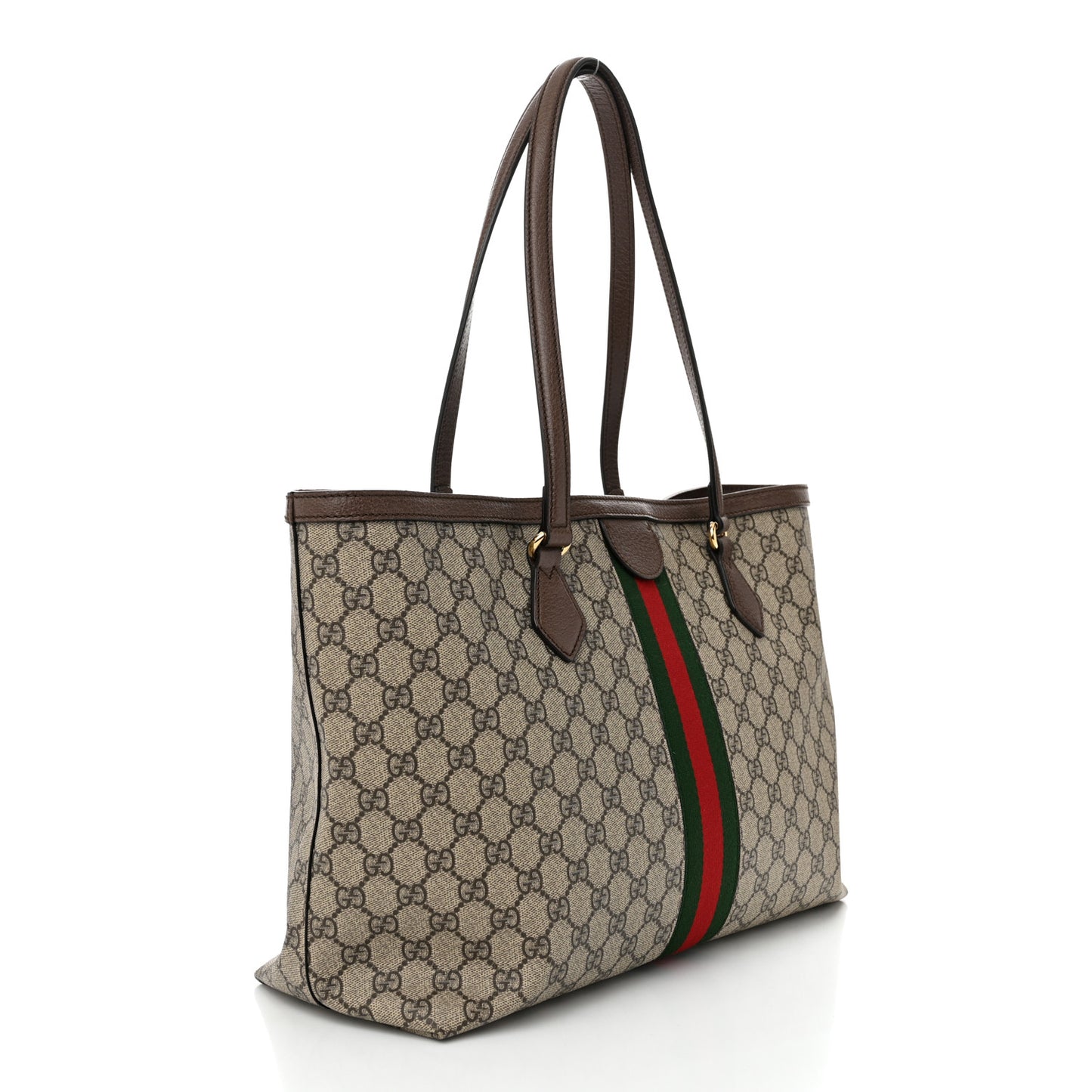 GG Supreme Monogram Medium Ophidia Shopping Tote Brown