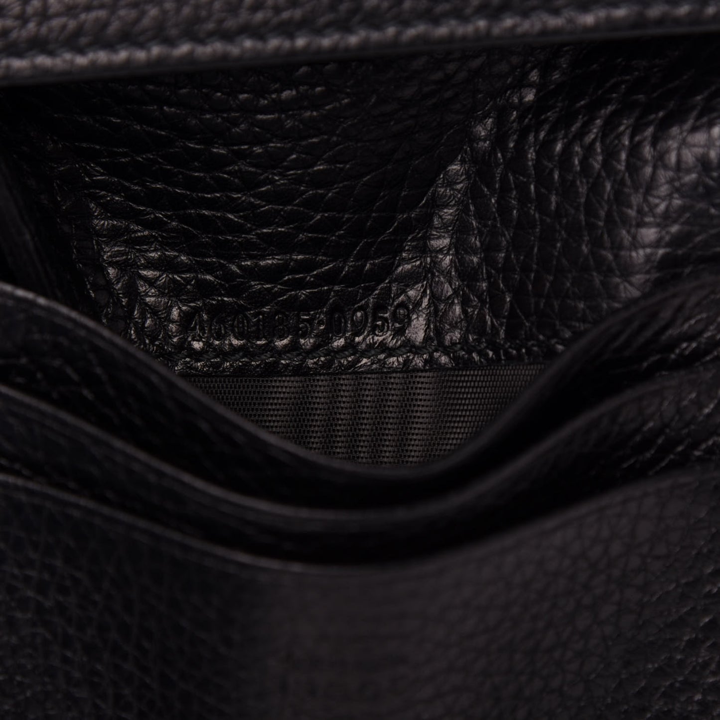 Pebbled Calfskin Animalier Card Case Black