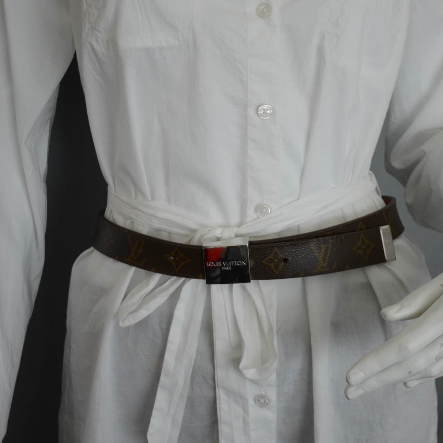 Louis Vuitton Monogram Ceinture Belt w Silver Buckle 2 of 3